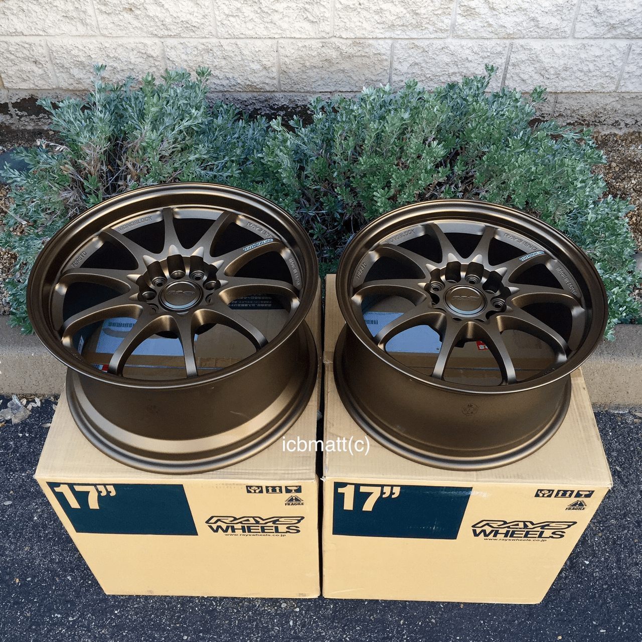 Rays Volk Racing CE28N Bronze Wheels Set 5X114.3 16X8 +35 Offset 17X9 +40 Offset Honda/Acura NSX 91-1997 NA1