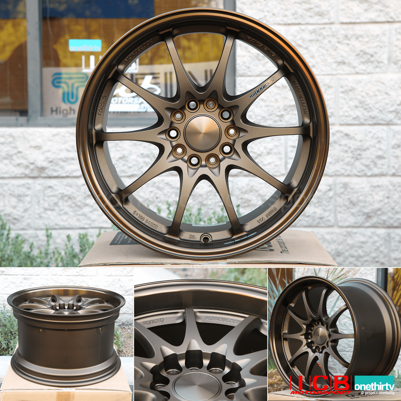 Rays Volk Racing CE28N Bronze Wheels Set 5X114.3 17X10 +50 Offset Concave Face BBK