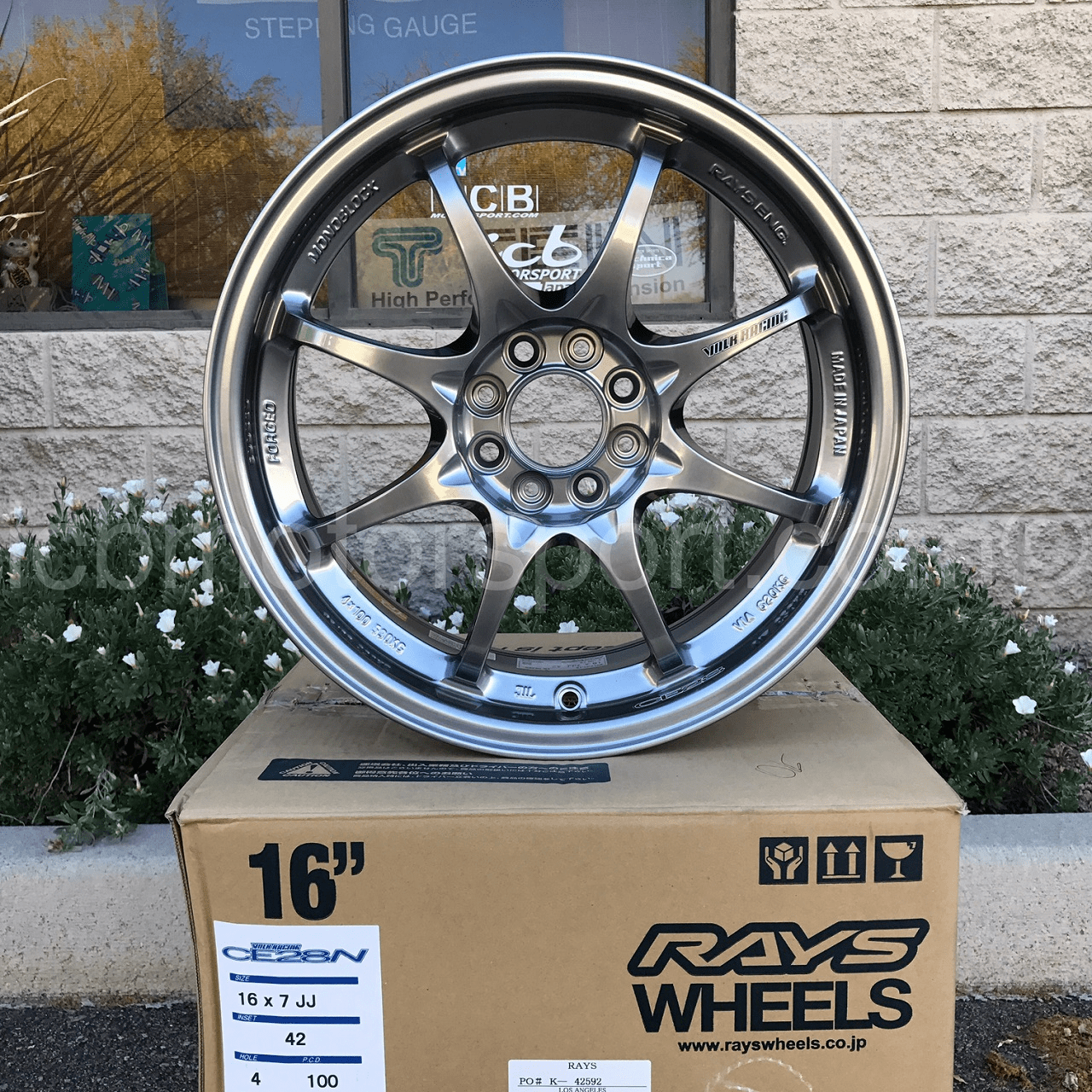 Rays Volk Racing CE28N Wheels 16X7 4X100 +42 Offset Formula Silver