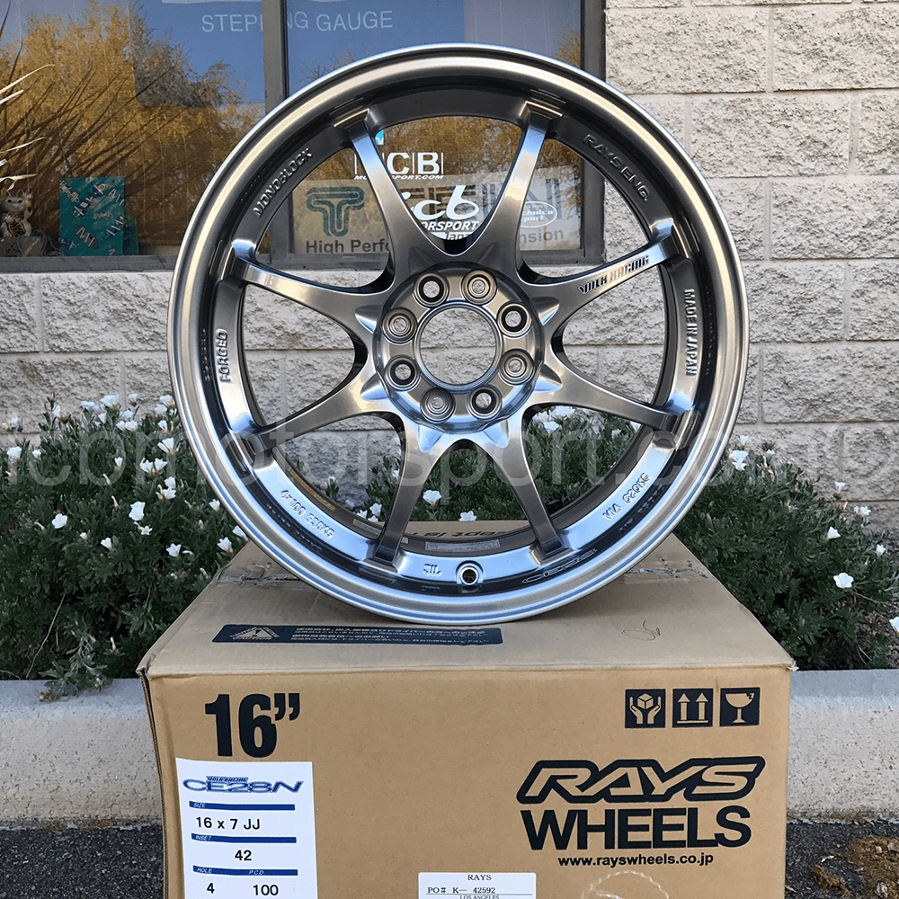 Rays Volk Racing CE28N Wheels 16X7 4X100 +42 Offset Titanium Gunmetal