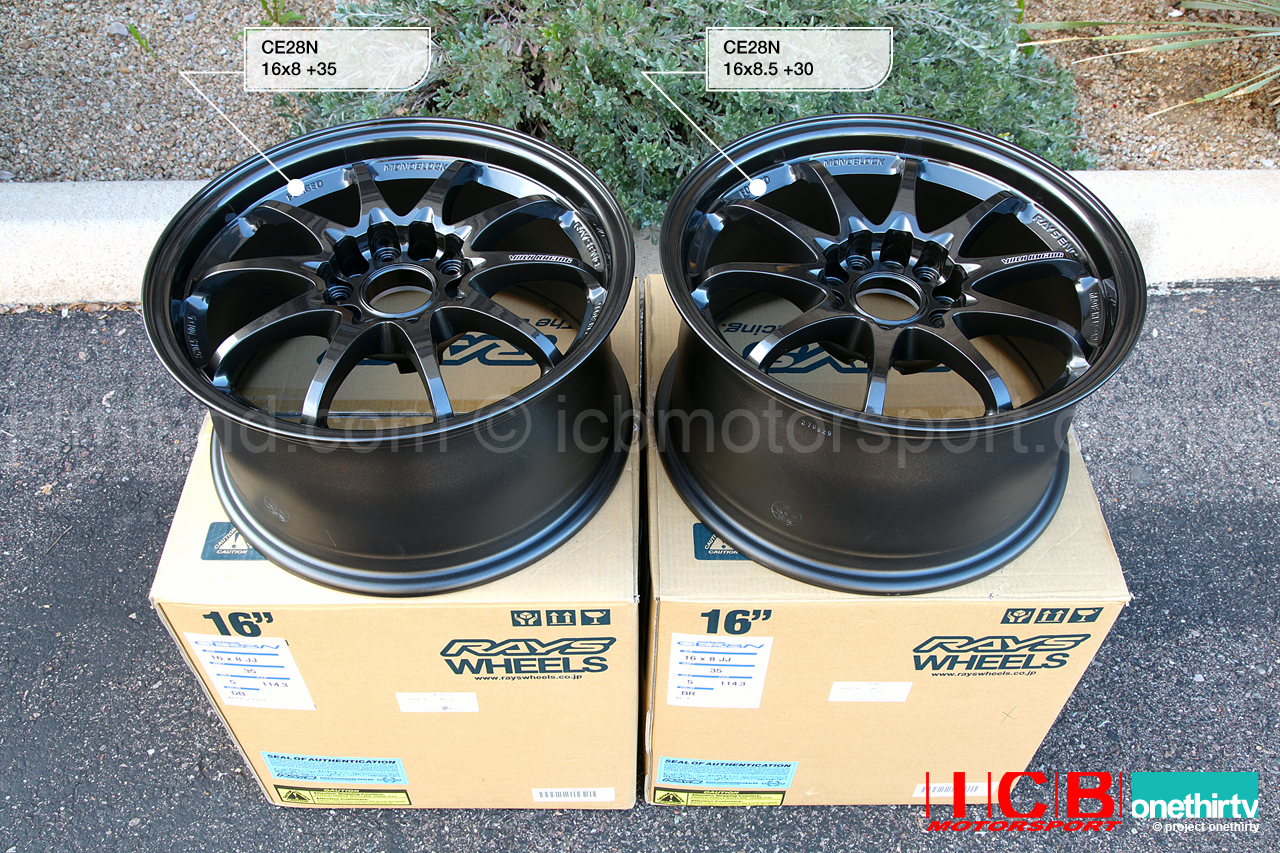 Rays Volk Racing CE28N Wheels 16X8.5 +30 Offset Front 16X8 +35 Offset Rear Diamond Black SOLD!