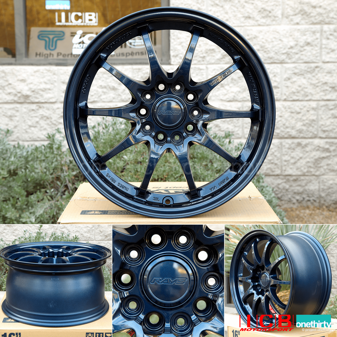 Rays Volk Racing CE28N Wheels 16X8 5X114.3 +35 Offset Magnesium Blue