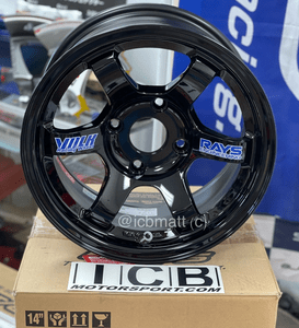 Rays Volk Racing TE37 Wheels 14X7 4X114.3 0 Offset Gloss Black Concave Face