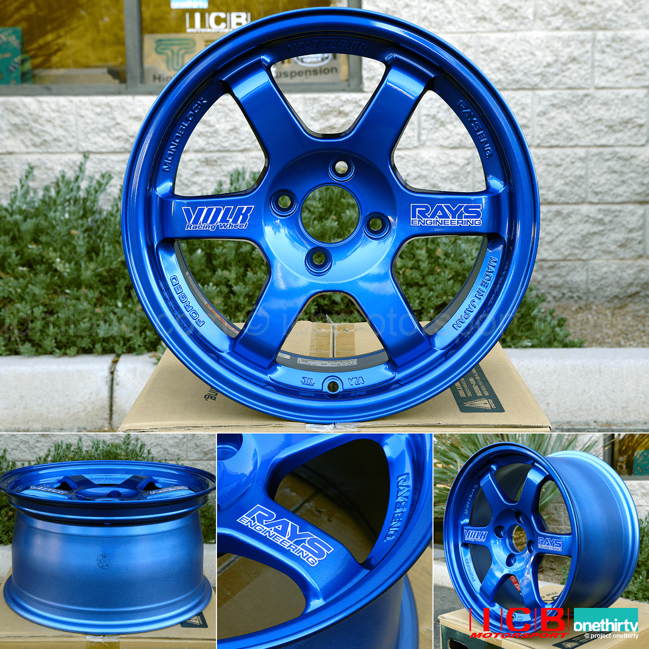 Rays Volk Racing TE37 Wheels 15X8 4X100 +35 Offset Hyper Blue