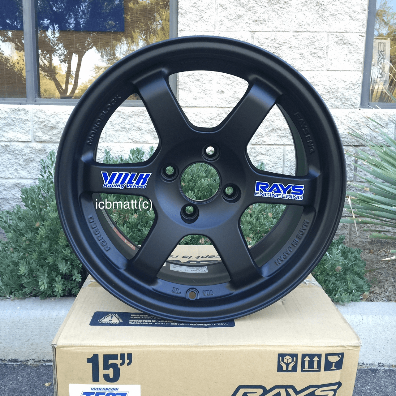 Rays Volk Racing TE37 Wheels 15X8 4X100 +35 Offset Matte Black Sold