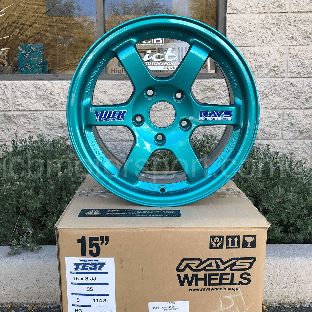 Rays Volk Racing TE37 Wheels 15X8 5x114.3 +35 Offset Hyper Green
