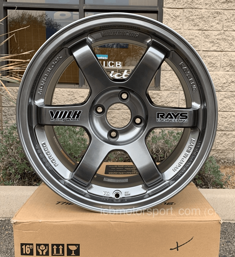 Rays Volk Racing TE37 Wheels 16X8 4X100 +25 Offset Diamond Black Concave Face Sold!
