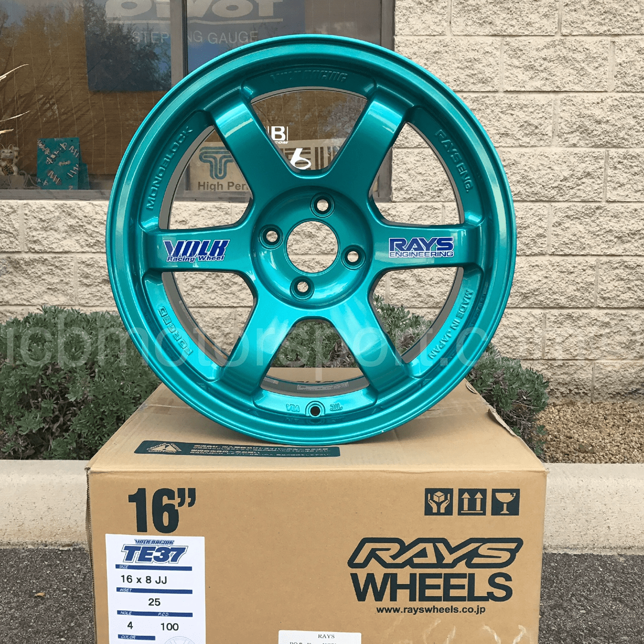 Rays Volk Racing TE37 Wheels 16X8 4X100 +25 Offset Hyper Green Concave Face  SOLD