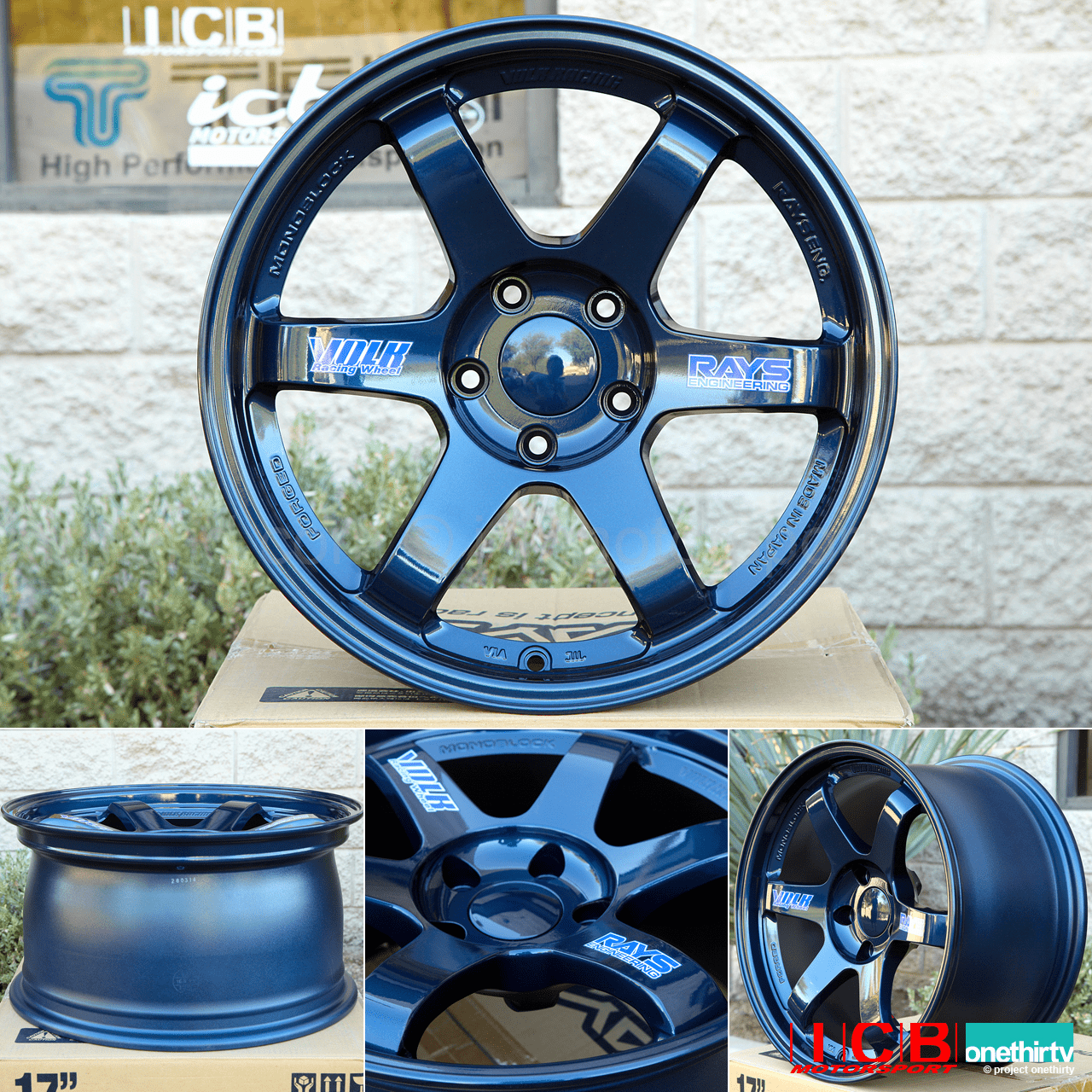 Rays Volk Racing TE37 Wheels 17X9 5X114.3 +22 Offset Concave Face Mag Blue