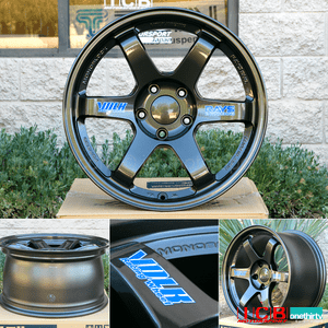 Rays Volk Racing TE37 Wheels 17X9 5X114.3 +34 Offset Concave Face Diamond Black