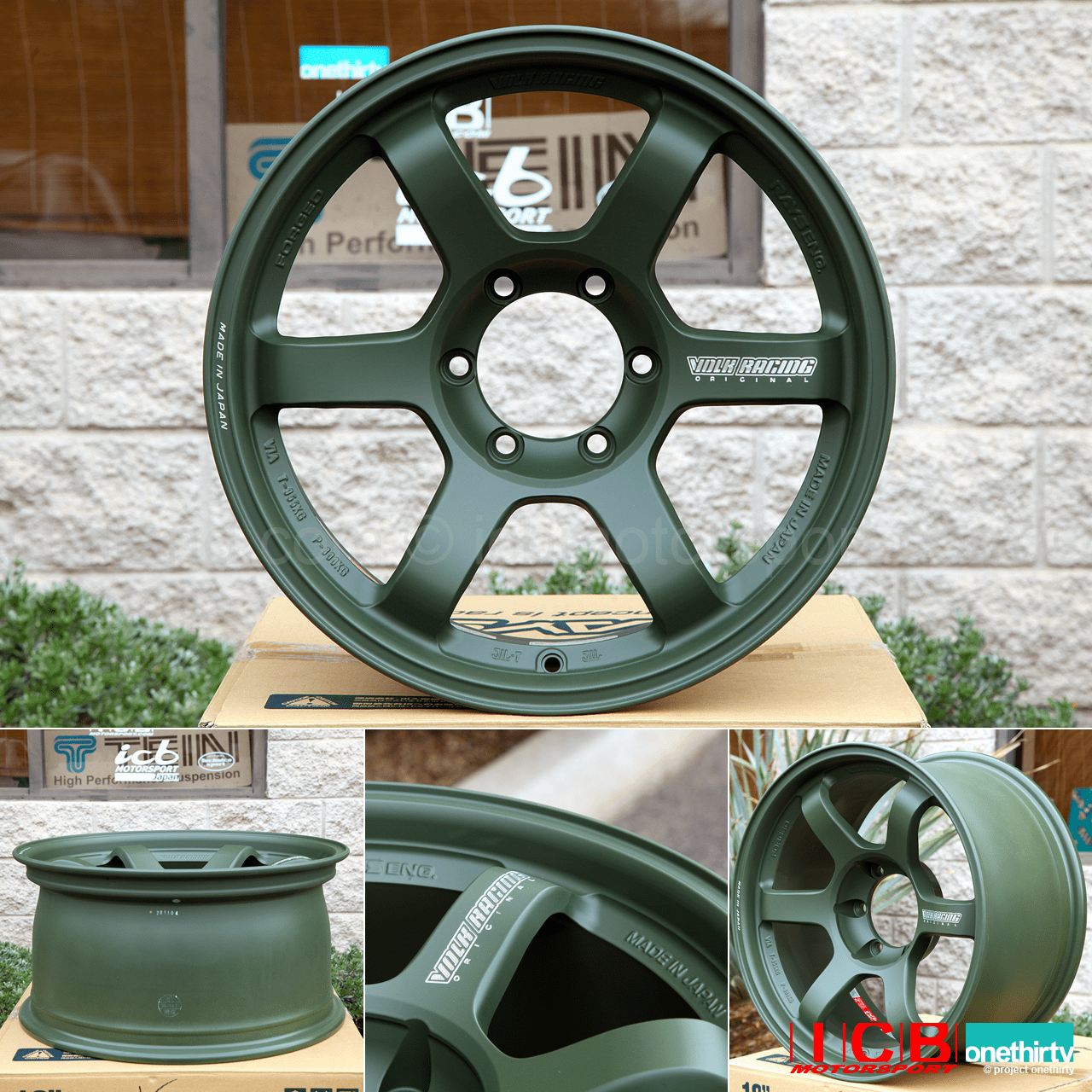 Rays Volk Racing TE37 Wheels 18X9 6X139.7 0 Offset Matte Dark Green Large P.C.D. Progressive Model