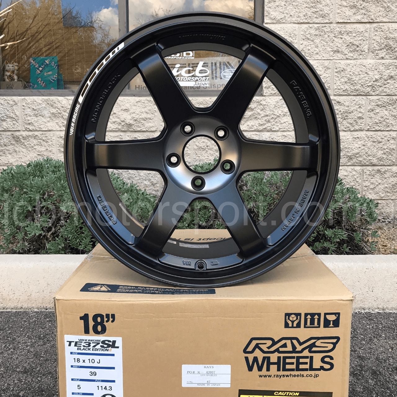 Rays Volk Racing TE37SL Black Edition II Super Lap Wheels 18X10 5X114.3 +39 Offset Pressed Black FREE SHIPPING