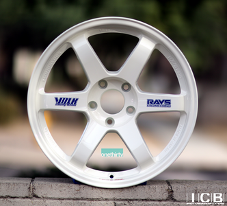 Rays Volk Racing TE37SL Dash White 18X10 +25 Offset 5X120 BMW M3 E46/92 GTR Concave Face