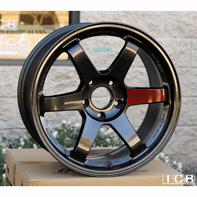 Rays Volk Racing TE37SL Diamond / Satin Black Wheels 18X9.5 +38 Offset 5X120 Concave Face Civic FK8 CTR