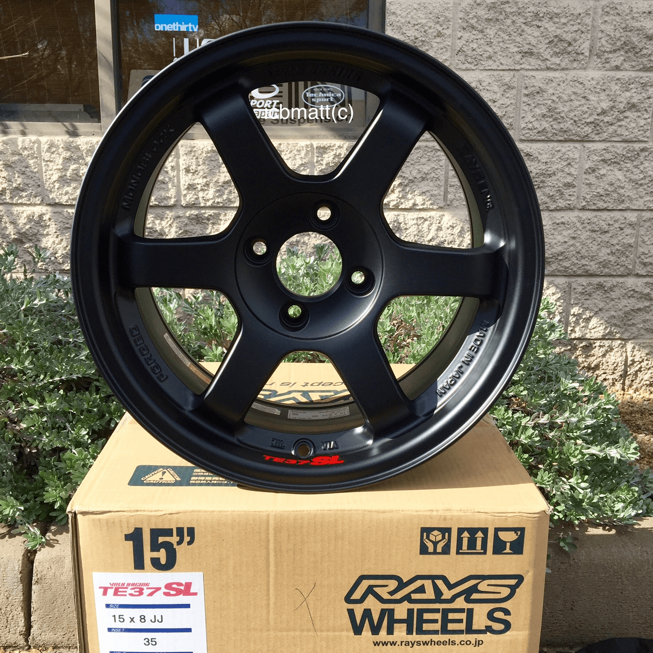 Rays Volk Racing TE37SL Limited Edition Super Lap Wheels 15X8 4X100 +25 Offset Matte Black