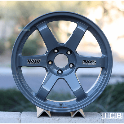 Rays Volk Racing TE37SL Tribute Edition Arms/Nardo Gray Wheels 18X10.5 5X114.3 +15 Offset GTR Concave Face