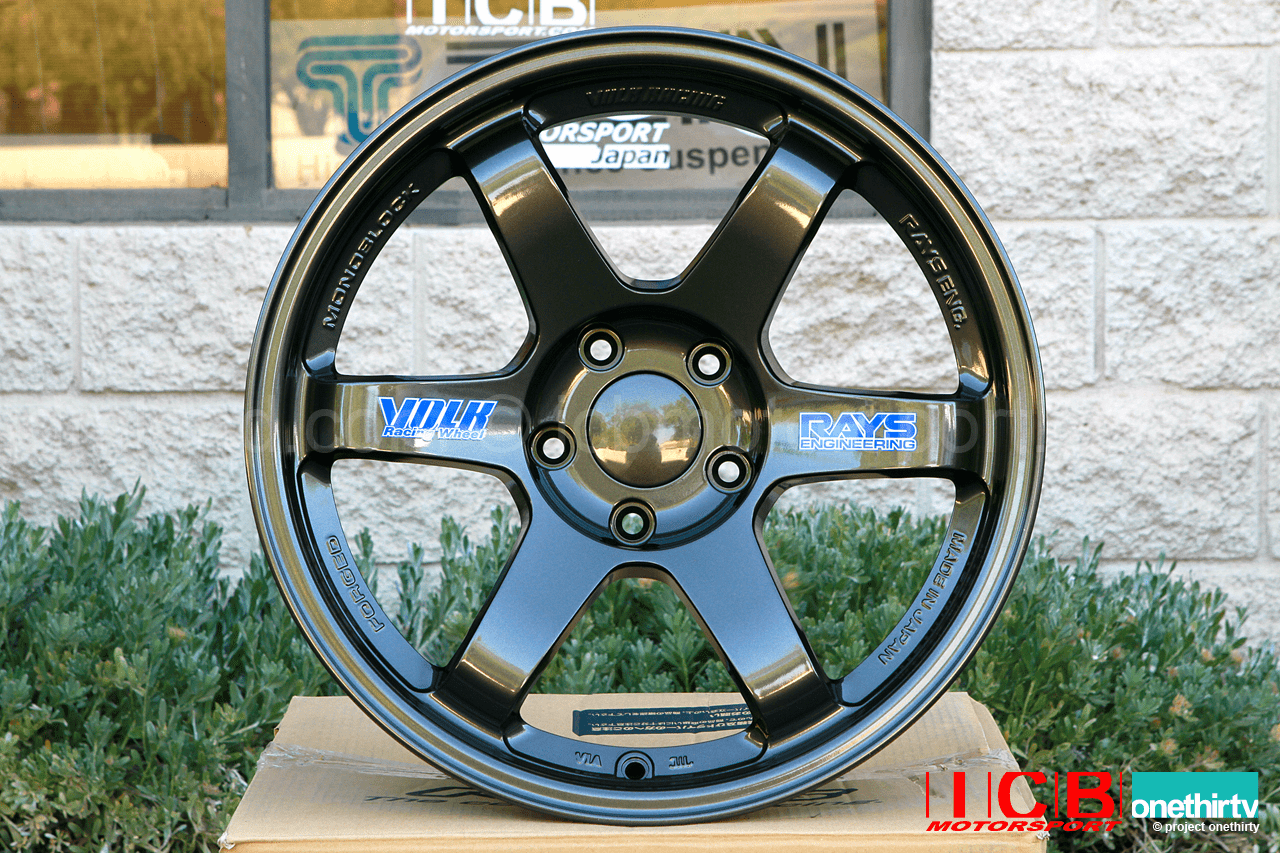 Rays Volk Racing TE37SL Tribute Edition Diamond Black Wheels 18X9.5 5X114.3 +35 Offset Concave Face