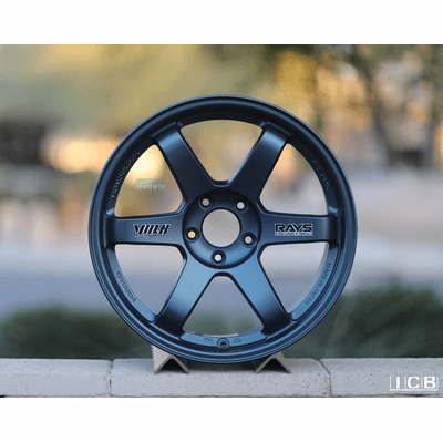 Rays Volk Racing TE37SL Tribute Edition Matte Blue Gunmetal Wheels 17X9 5X114.3 +15 Offset Concave Face