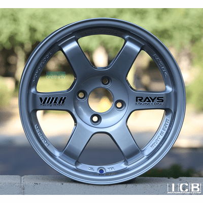 Rays Volk Racing TE37SL Tribute Edition Super Lap Wheels 15X8 4X100 +35 Offset Diamond Silver