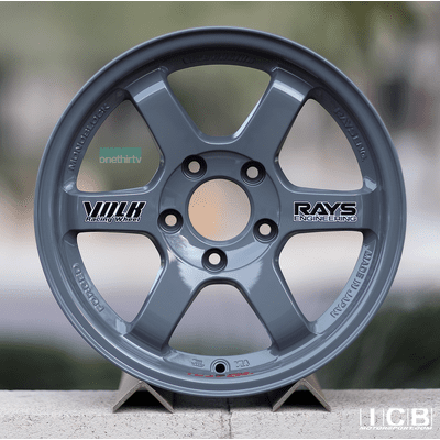 Rays Volk Racing TE37SL Tribute Edition Super Lap Wheels 15X8 5X114.3 +32 Offset Glossy Gray / Nardo Gray