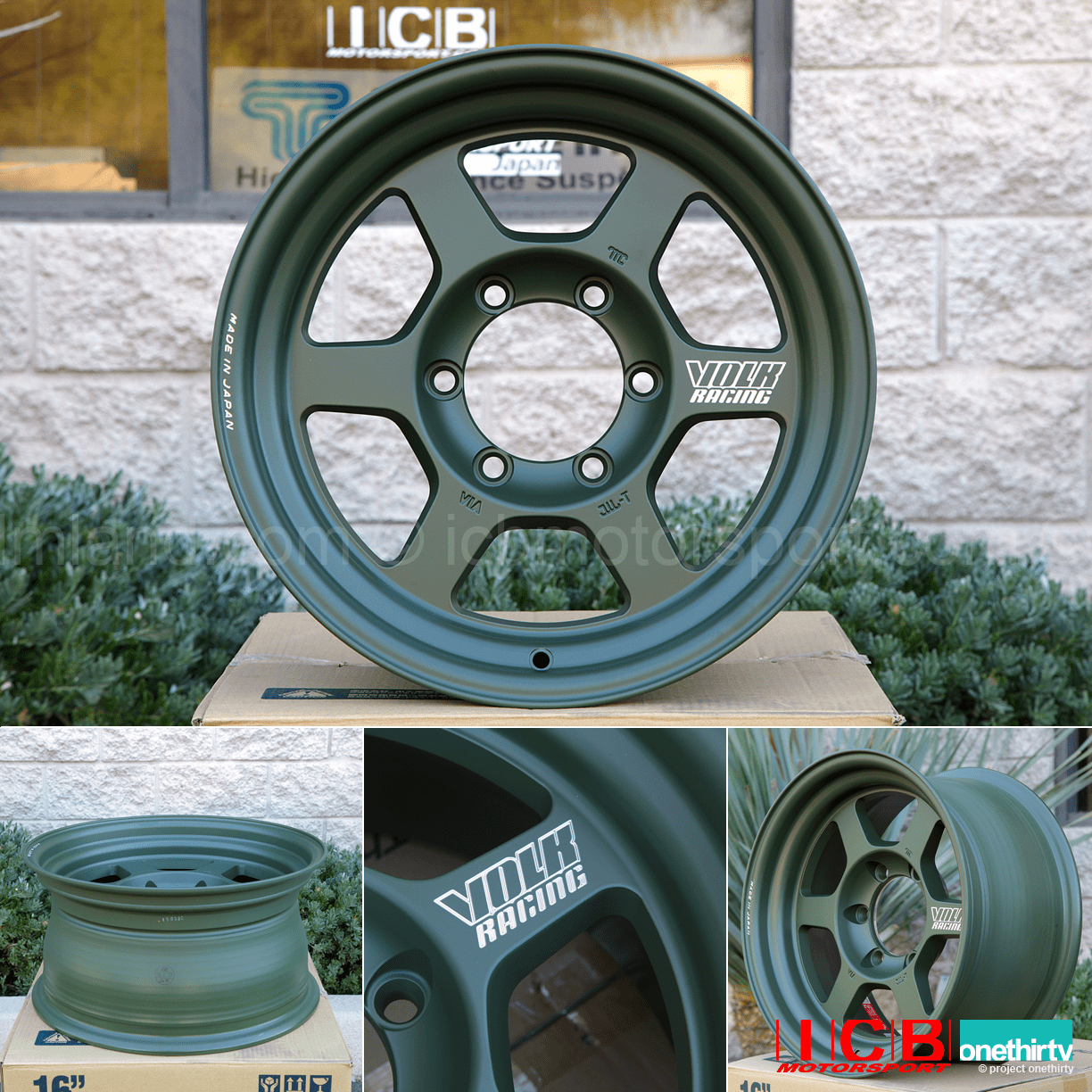 Rays Volk Racing TE37X Progressive Model Wheels 16X8 6X139.7 0 Offset Matte Dark Green Large P.C.D.