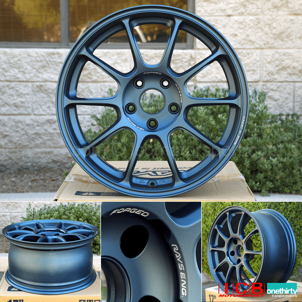 Rays Volk Racing ZE40 Matte Blue Gunmetal Set 17X8.5 +30 Offset 5X114.3