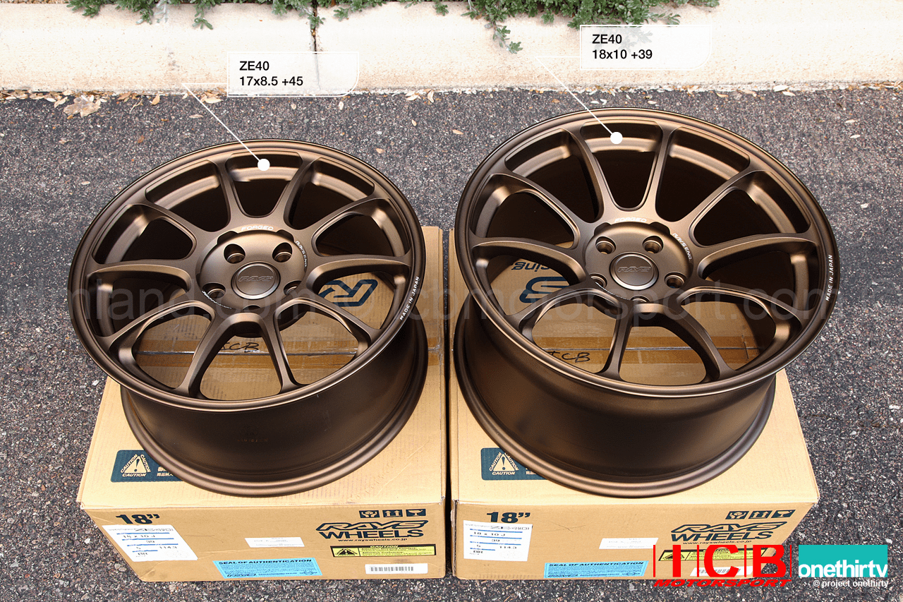 Rays Volk Racing ZE40 Set  NSX Spec 17X8.5 +45 Offset 18X10 +39 Offset 5X114.3 Matte Blue Gunmetal
