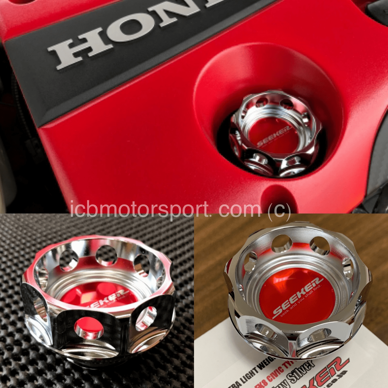 SEEKER Ultra Light Aluminum Oil Cap Polished Civic Type R FK8 / FL5 2017+