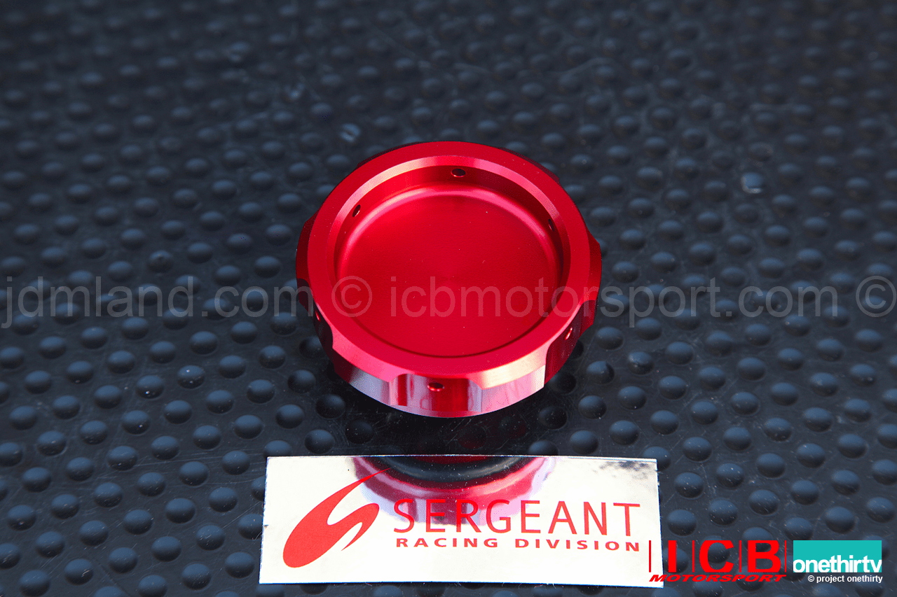 Sergeant Racing Division Billet Aluminum Anodized Red Oil Cap