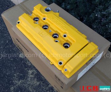 Spoon Sports B-Series 12310-16B-000 DOHC VTEC Yellow Valve Cover Version 2