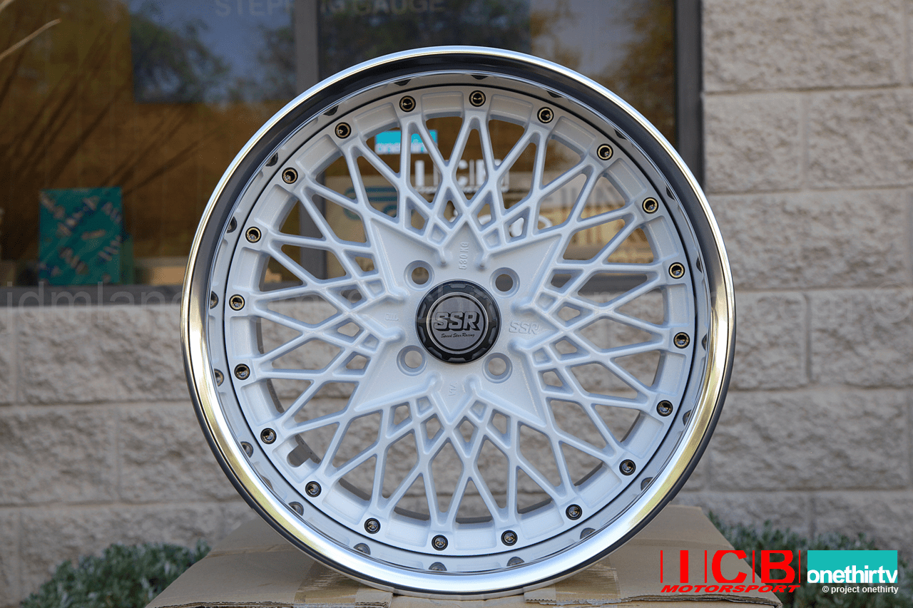 SSR Formula Mesh 3 piece wheel White 16X8 4X100 +39 Offset 65mm Lip