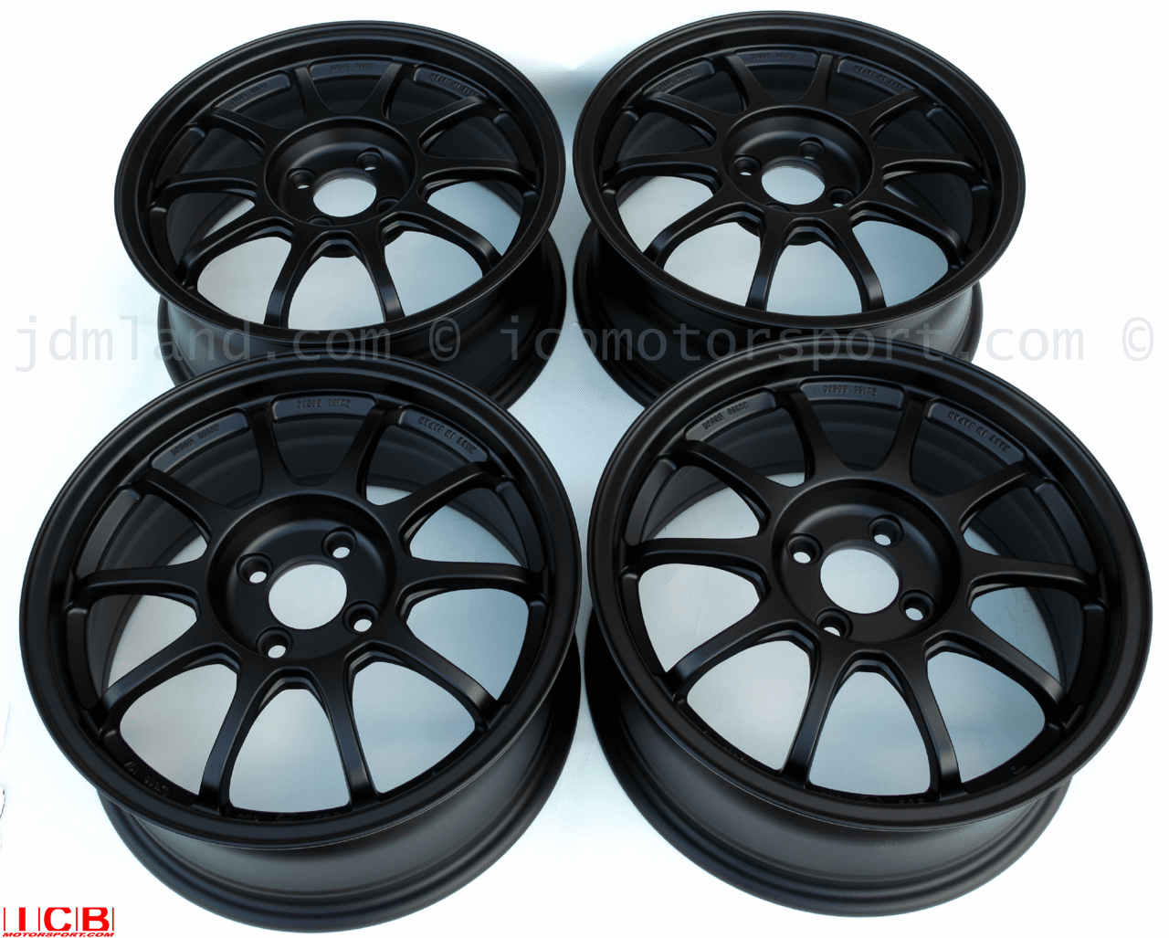SSR Type F Competition Light Weight Wheels 16X7 4H-100 +42 Offset Flat Black Sold