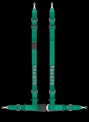 Takata Seat Belt Harness Drift II 4-Point Bolt-On Green / Black