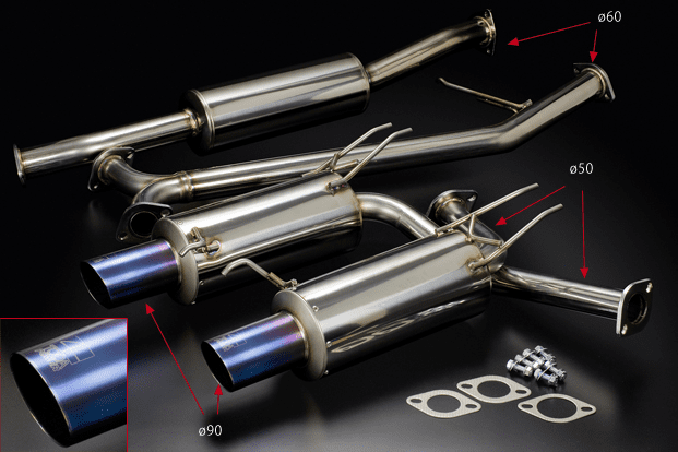 Toda Racing Honda Accord Euro-R K20A Stainless Exhaust System with Straight Titanium Tip18000-CL7-001 Pre-Order