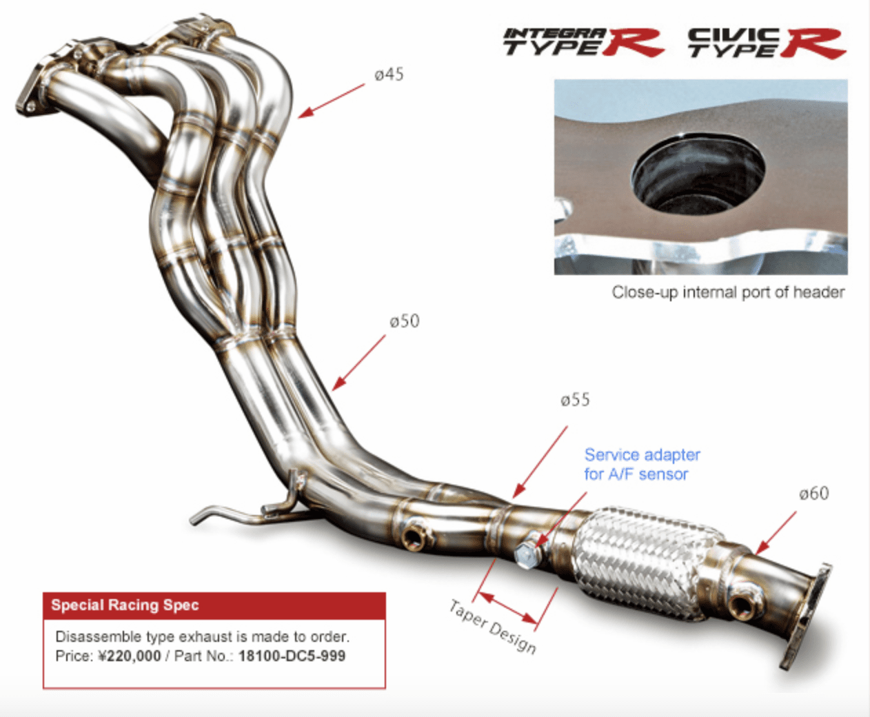 Toda Racing Honda Civic EP3 Type R DC5 Integra Type R Exhaust Manifold 18100-DC5-00J