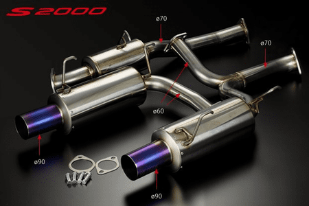 Toda Racing Honda S2000 Stainless Exhaust System with Straight Titanium Tip 70mm for TODA 2.35L/2.4L KIT 18000-AP1-701 Pre-Order