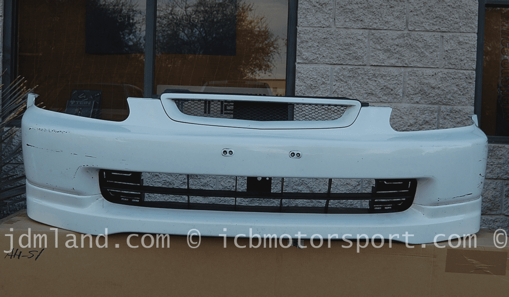 Used EK9 Civic Type R 96-98 Front Bumper with Lip and Grille NH0 Champ White Sold