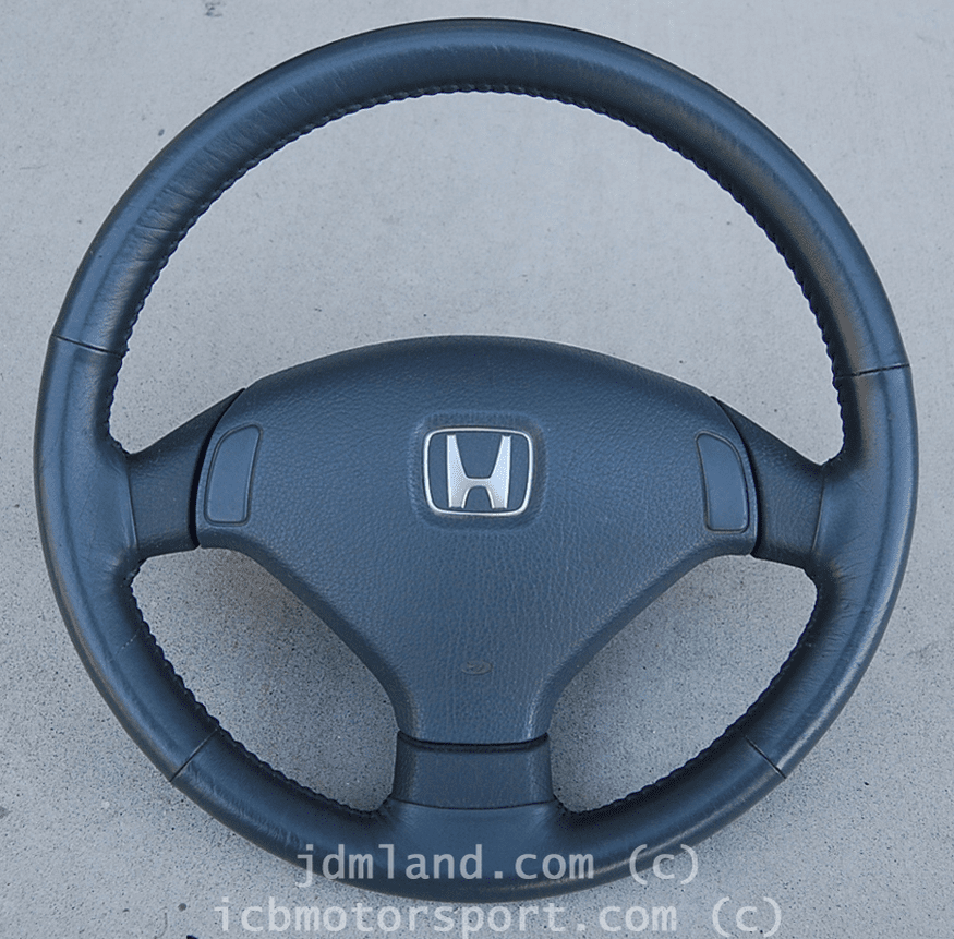 Used JDM Civic EG6 95 SiR II 3 Spoke Leather Steering wheel (Non SRS) - MINT