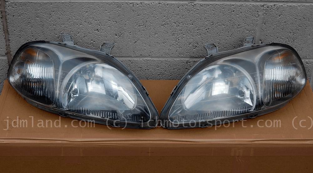 Used JDM EK9 Civic Type R 96-98 Gunmetal Housing Headlights Sold
