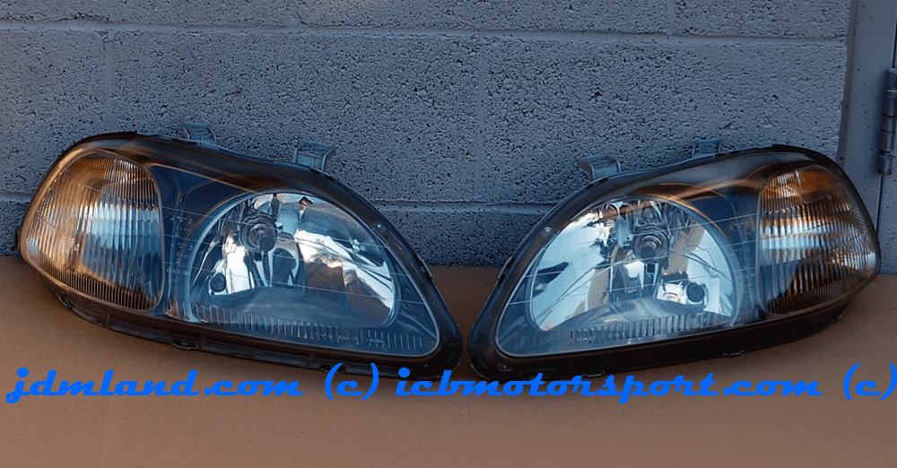 Used JDM EK9 Civic Type R 96-98 Gunmetal Housing Headlights Sold