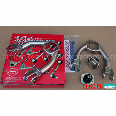Front Upper A-Arm Camber Kit – Adjustable – For Honda Del Sol, Integra, EG, DC2, EJ, EG6 – Silver