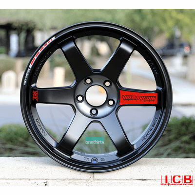 Volk Racing TE37SL Black Edition III Wheel (Pressed Black / Rim REDOT) 5X112 19X9.5 +23 Offset 19X10.5 +34 Offset Concave FACE