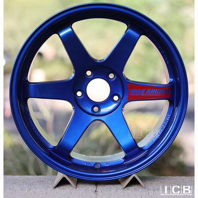 Volk Racing TE37SL Wheels 5X120 19X9.5 +21 Offset 19X10.5 +22 Offset Concave FACE Hyper Blue