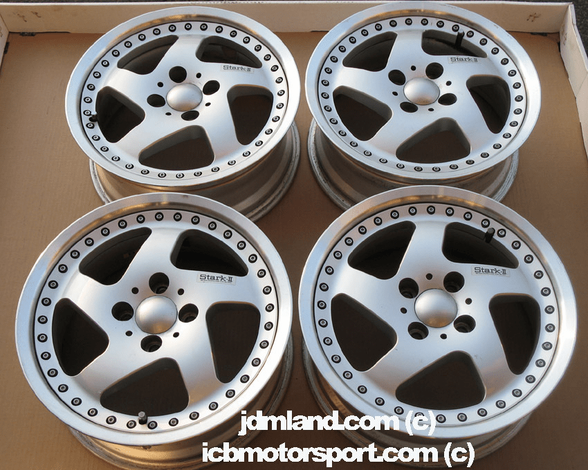 Work STARK II Silver with Polished Lip 15" 4X100 - SOLD!