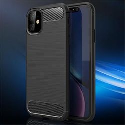 iPhone 12 Drawing Carbon Fiber TPU Back Cover Case