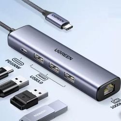 Laptop Computer USB Type-C Hub Ethernet RJ45 Network Adapter