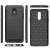 LG Q Stylo + Drawing Carbon Fiber TPU Back Cover Case