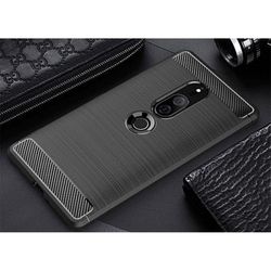 Sony Xperia XZ2 Premium Drawing Carbon Fiber TPU Back Cover Case