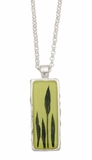 Flax Leaves LG Rect. Necklace