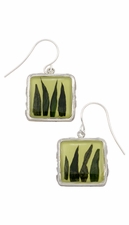 Flax Leaves Sq Earrings